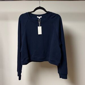 Z supply crop out sweatshirt blue sapphire